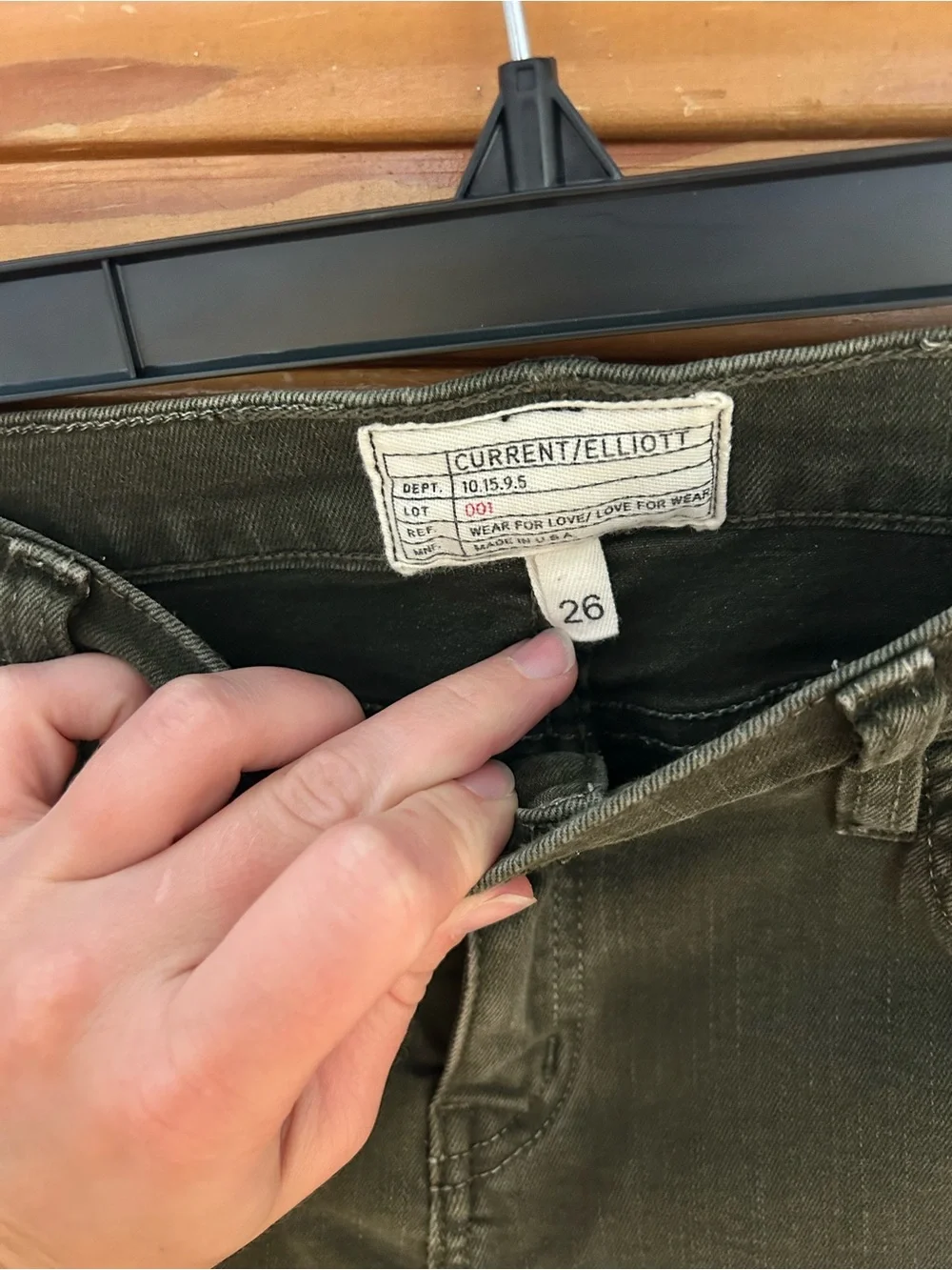 Current/Elliott Olive-Green Skinny Jeans